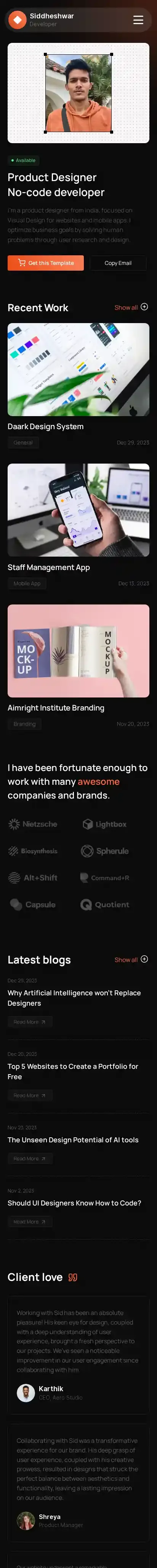 HorizonX home page on mobile