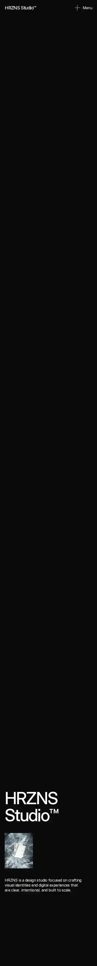 HRZNS home page on mobile