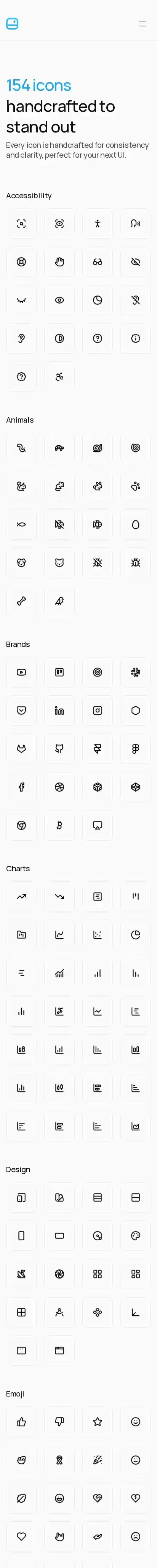 Iconvault home page on mobile