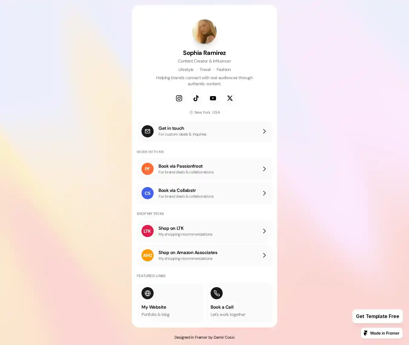Influtree home page on desktop