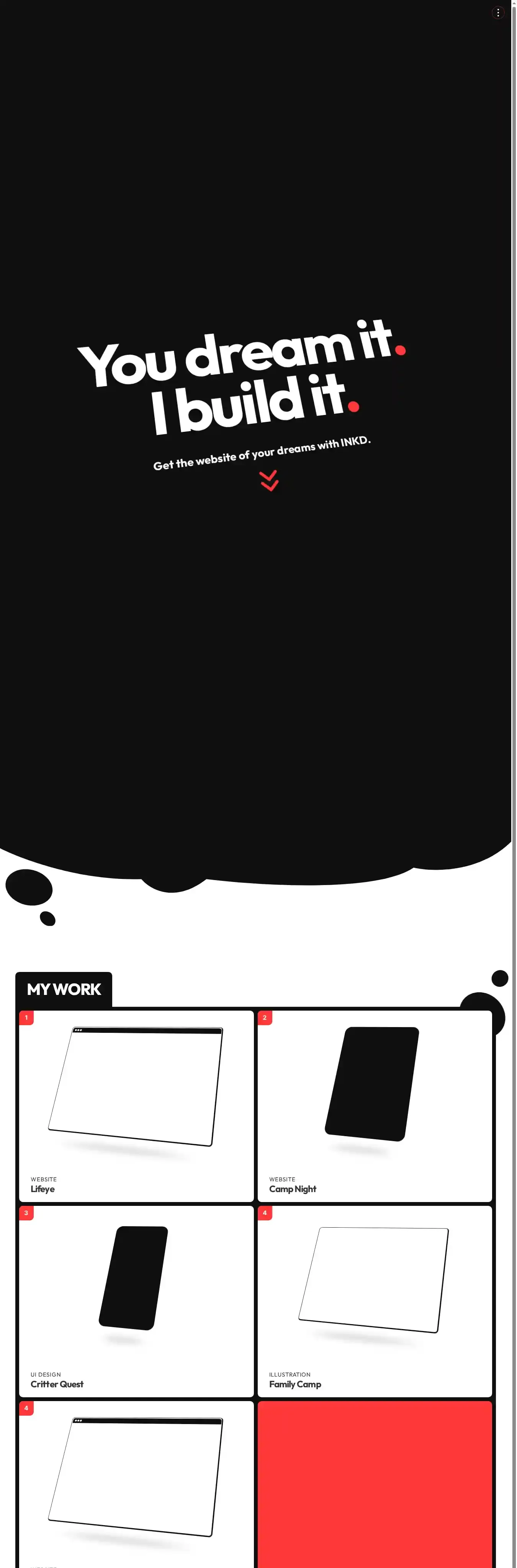 INKD home page on desktop