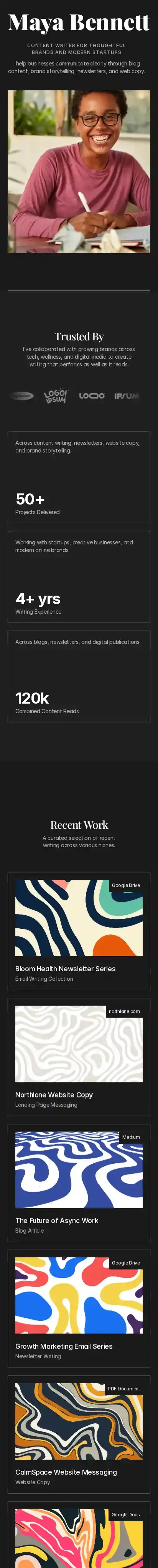 Inkmynt home page on mobile