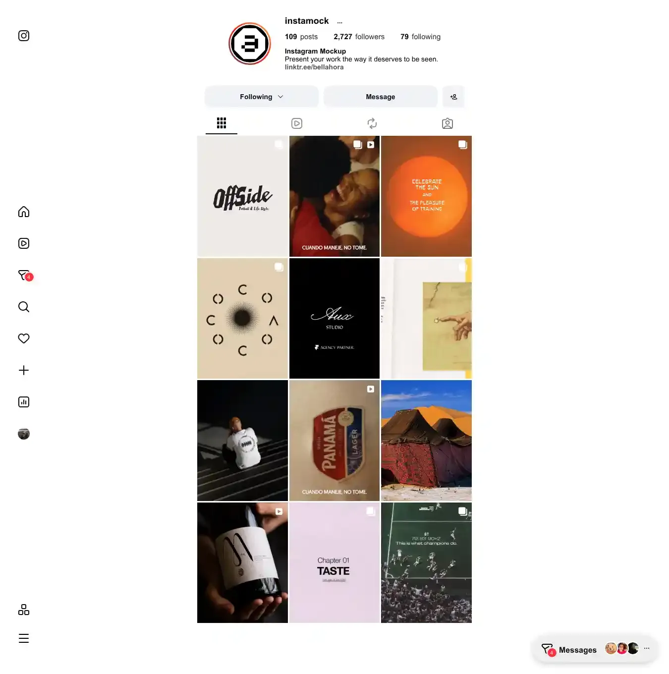 InstaMock® home page on desktop