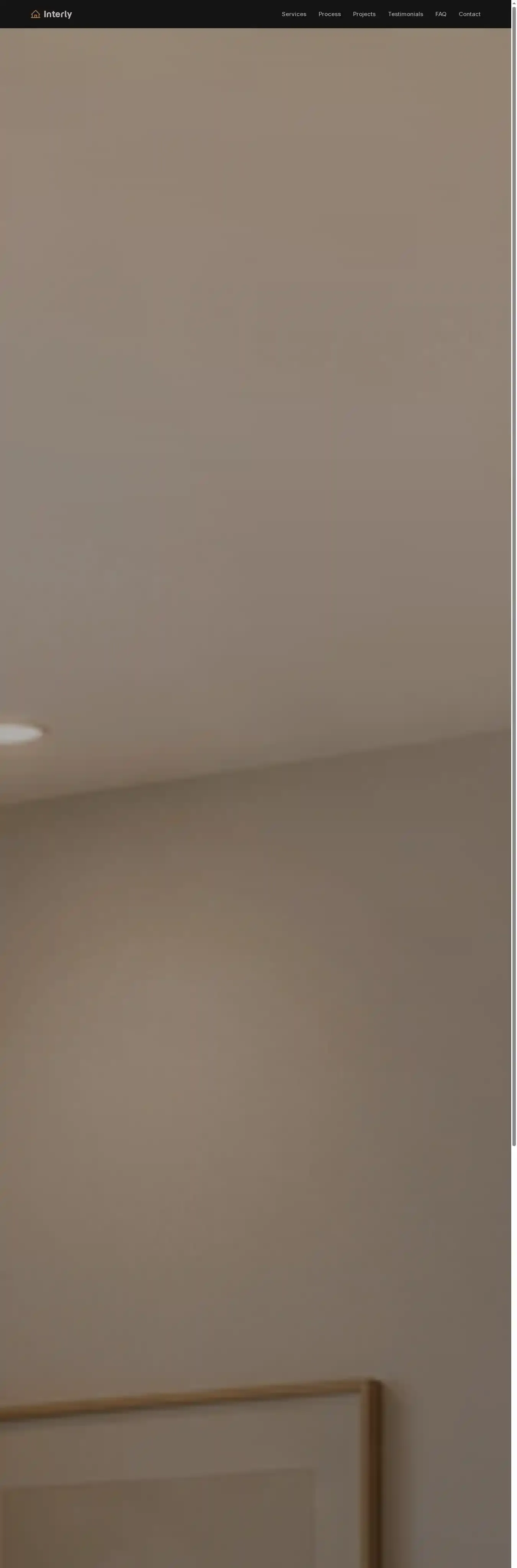 Interly home page on desktop