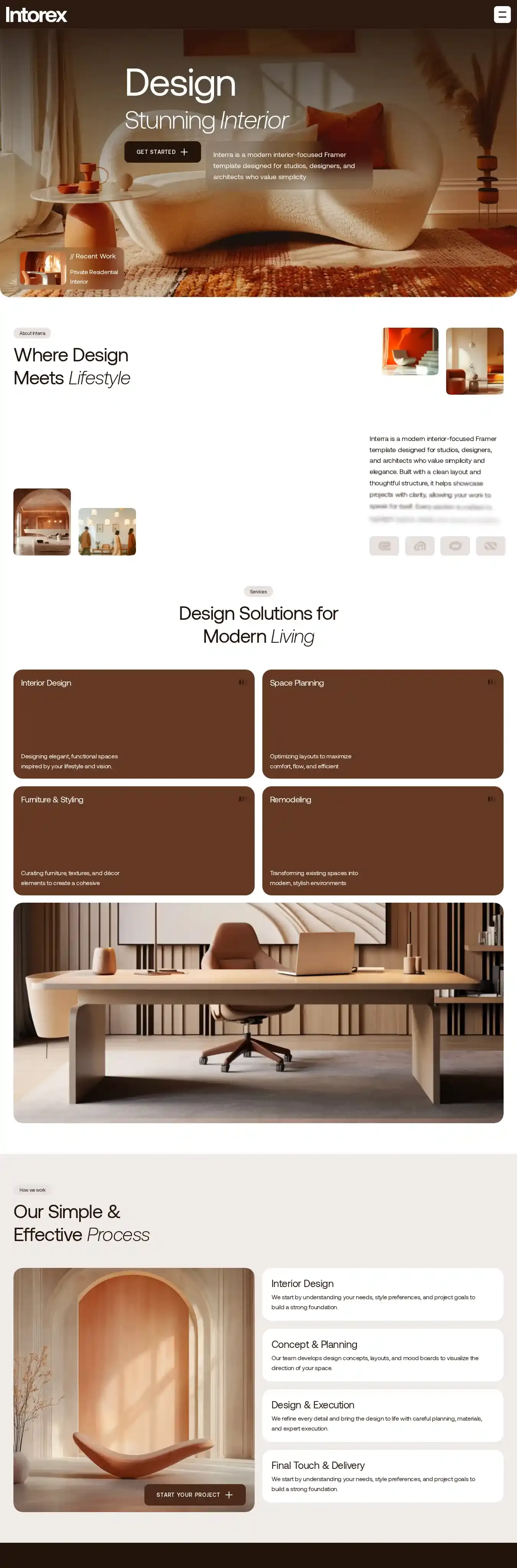 Intorex home page on desktop