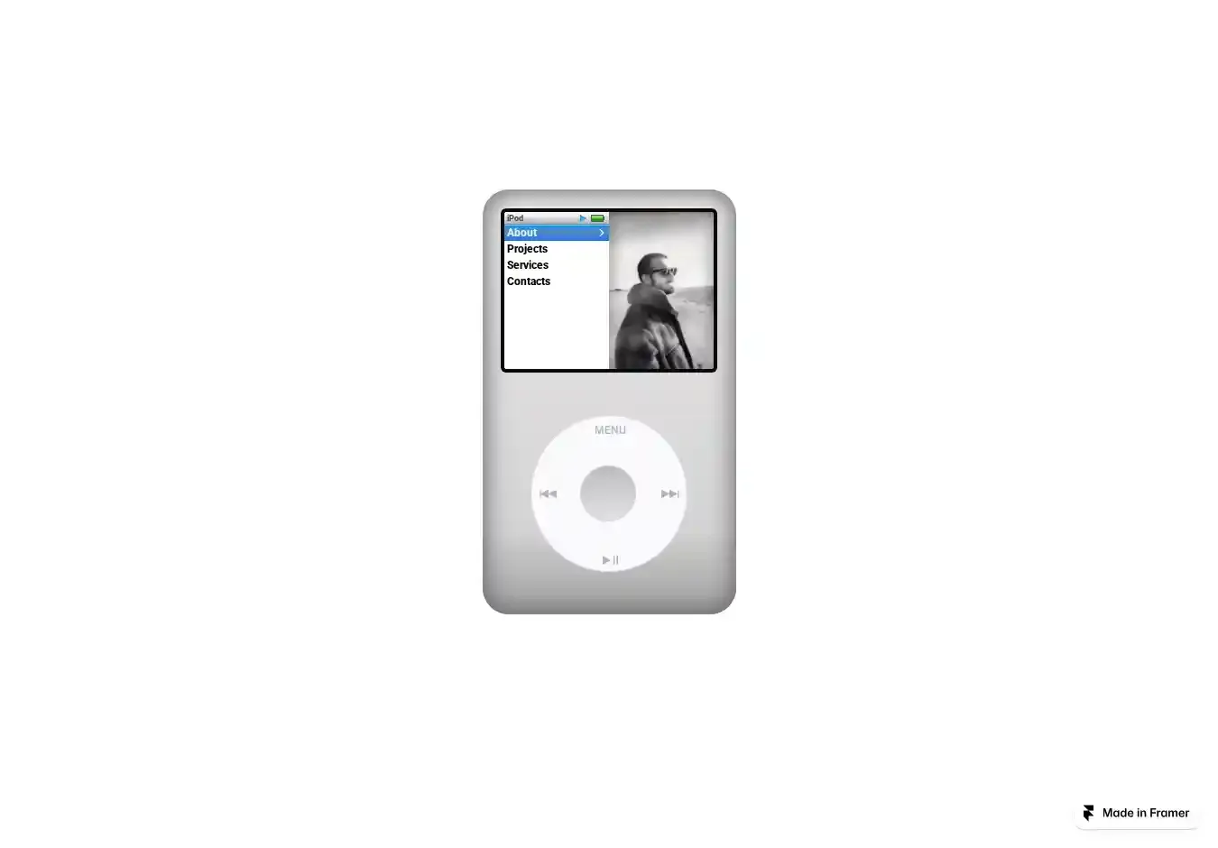 iPodfolio home page on desktop