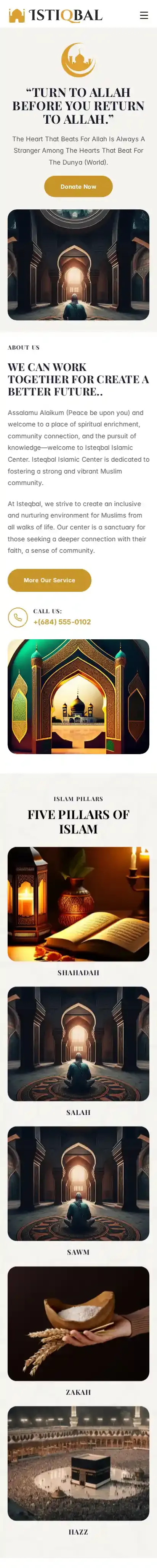Istiqbal home page on mobile
