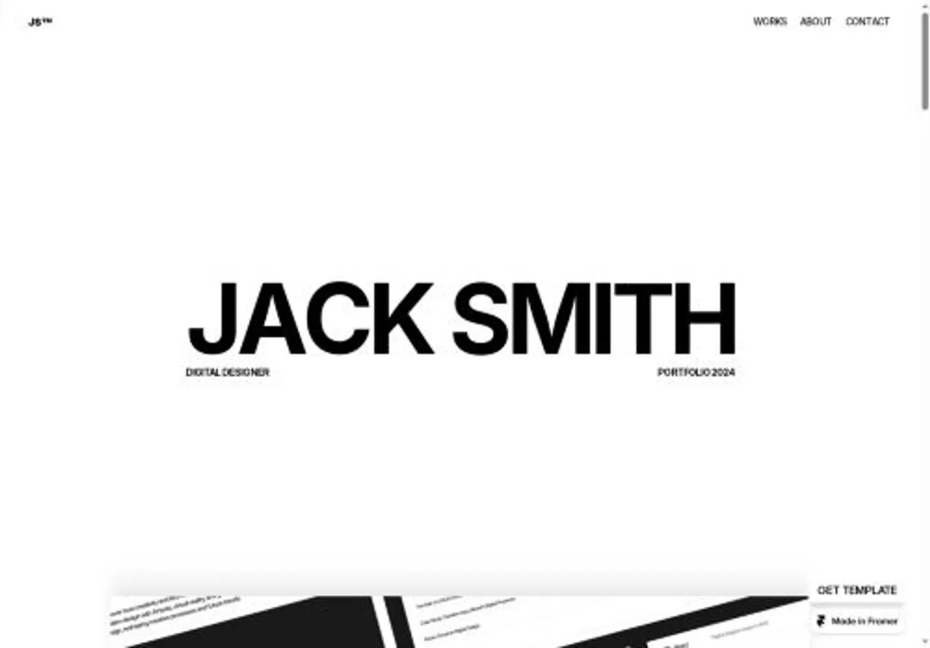 JACK home page on desktop