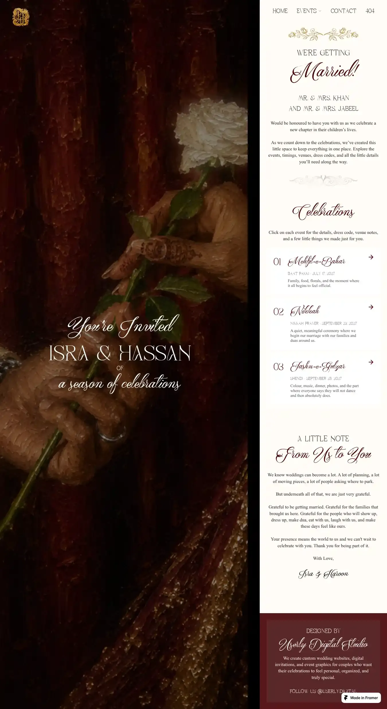 Jashn home page on desktop