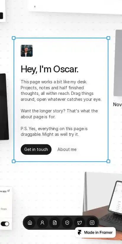 Jotter home page on mobile
