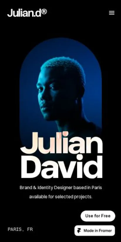 Juliand home page on mobile