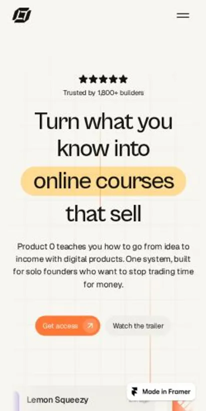 Kairu home page on mobile
