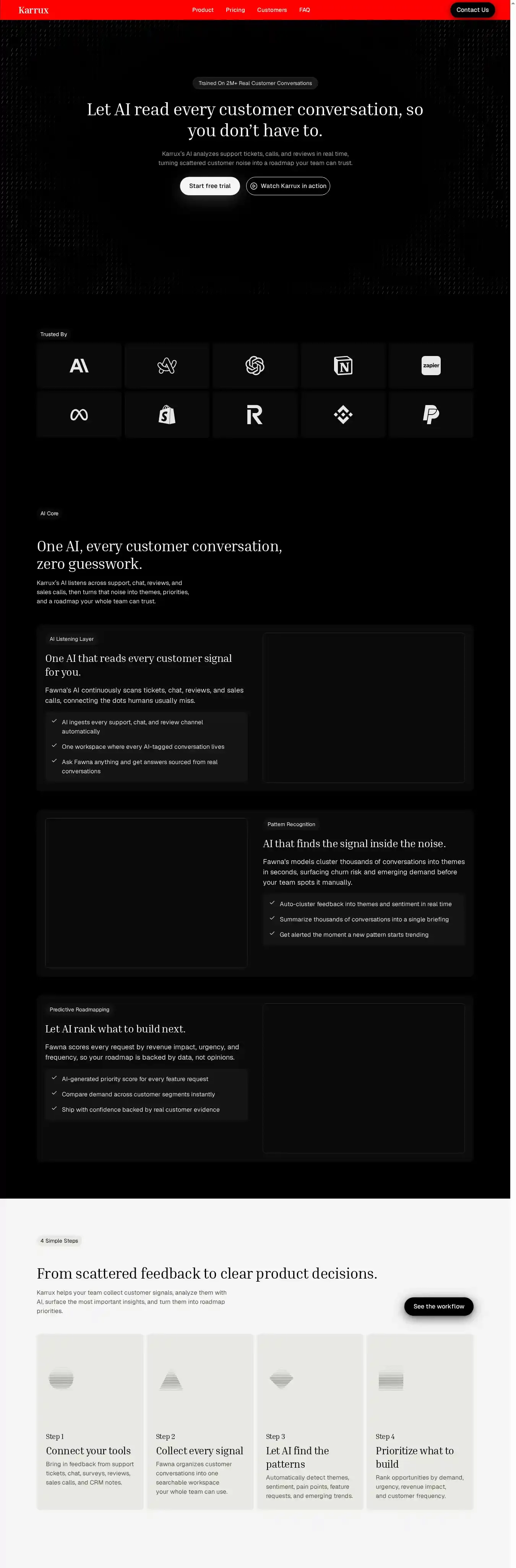 Karrux home page on desktop
