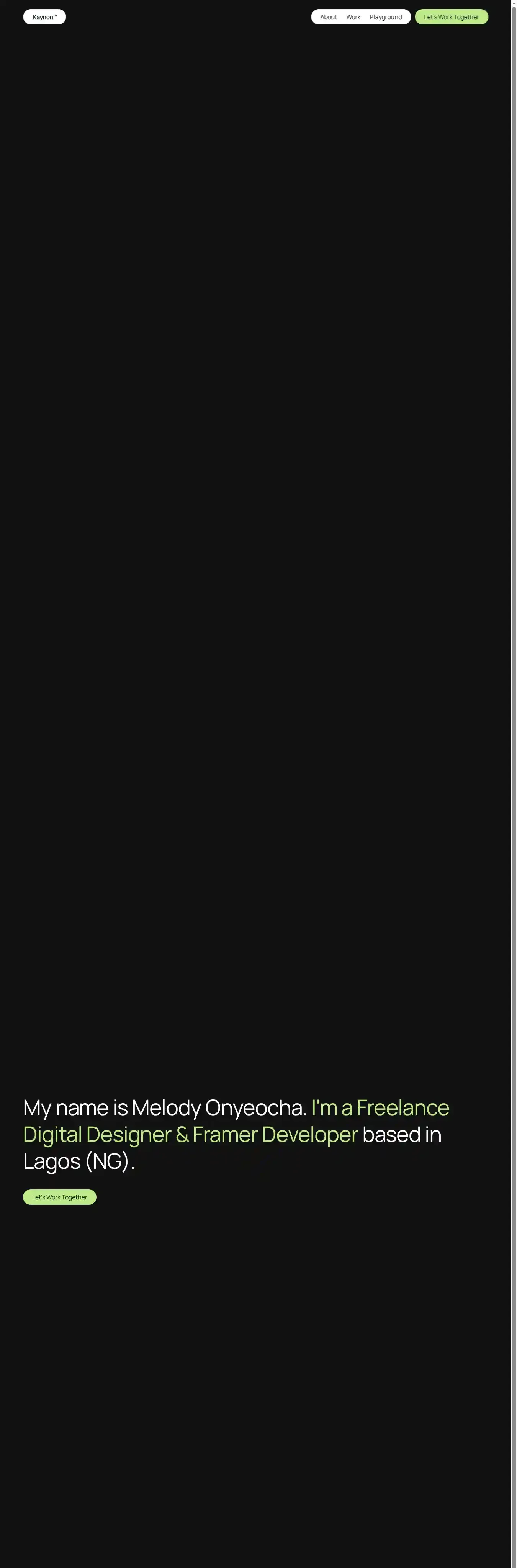 Kaynon home page on desktop