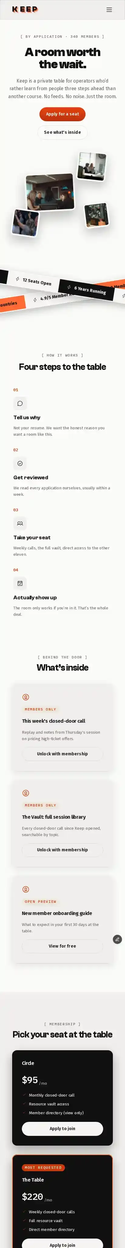 Keep home page on mobile