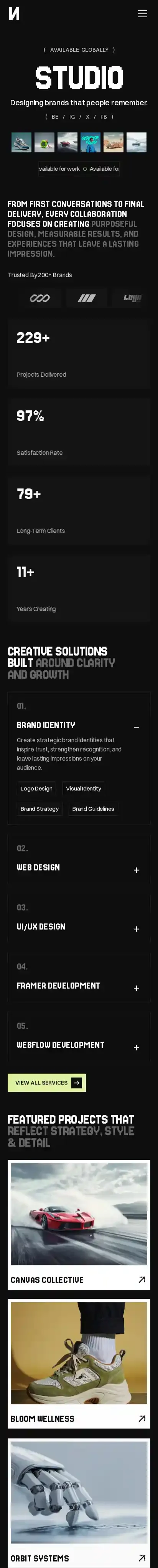 Kianro home page on mobile