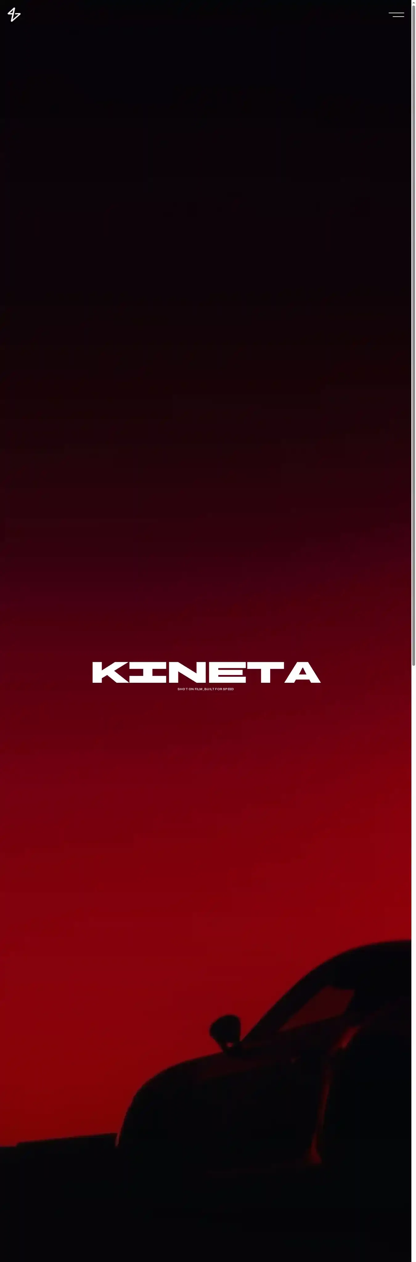 Kineta home page on desktop