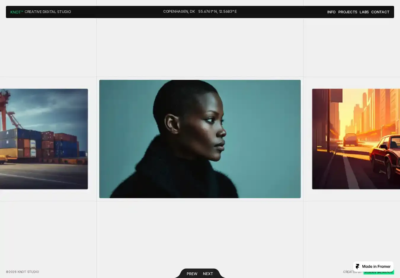 KNOT™ Studio home page on desktop