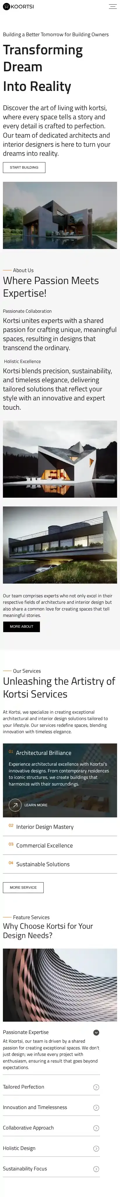 KOORTSI home page on mobile