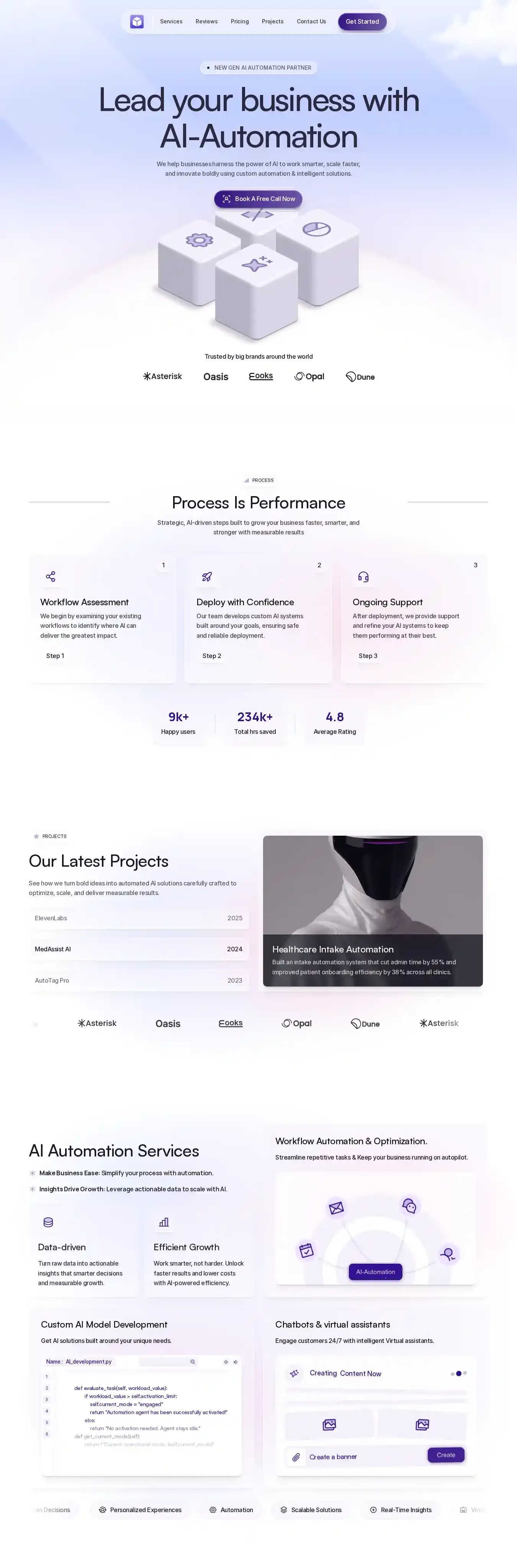LanderOS home page on desktop