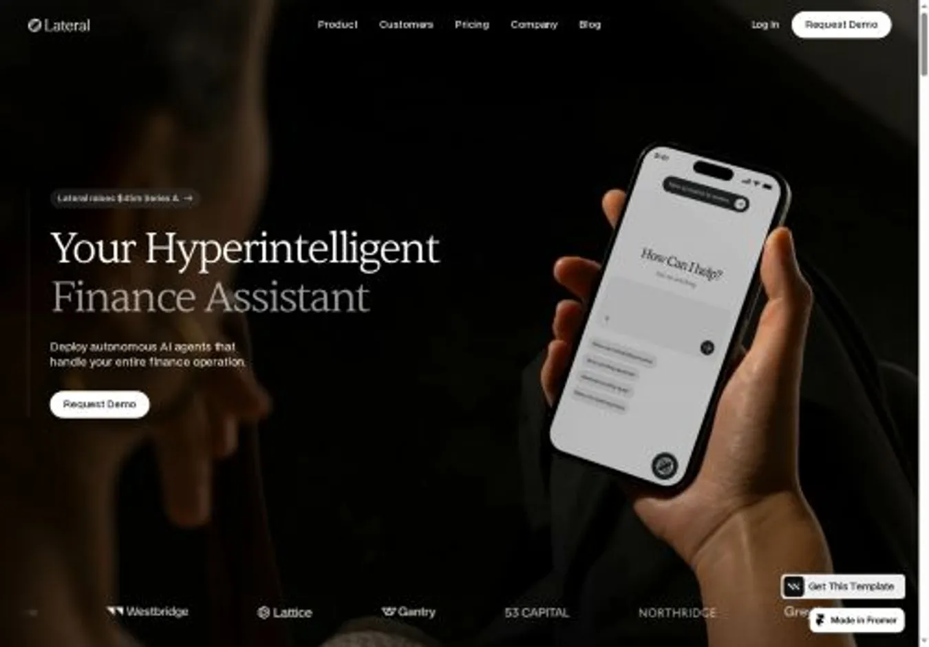 Lateral home page on desktop