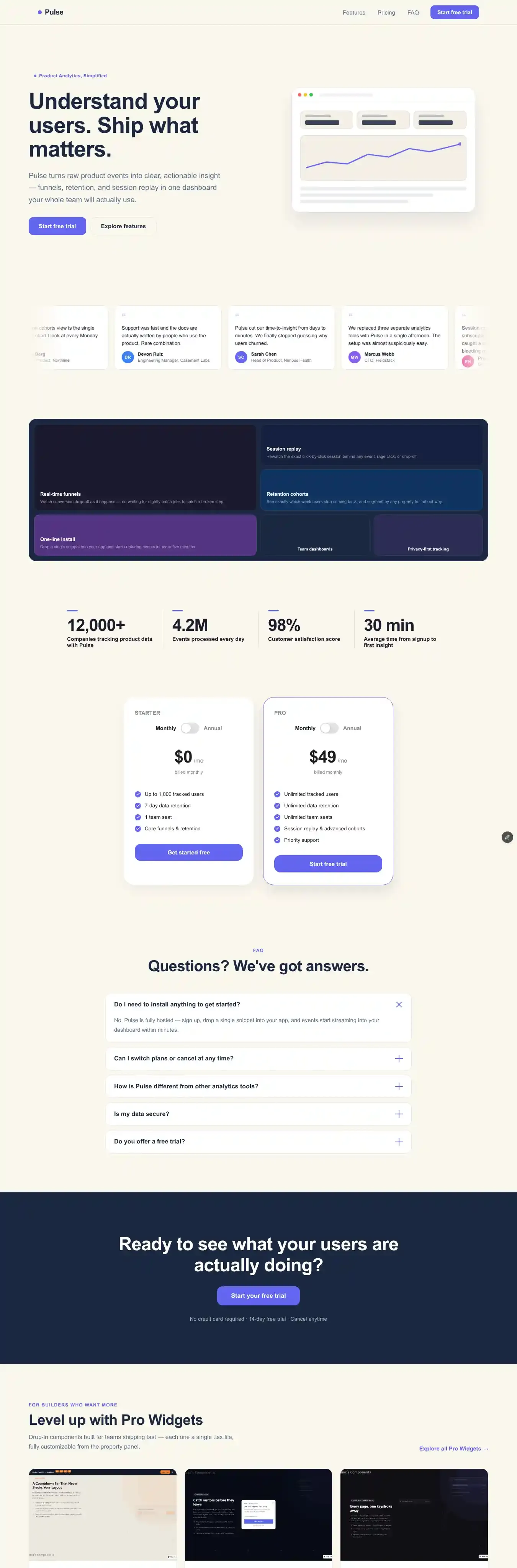 Launchbase home page on desktop