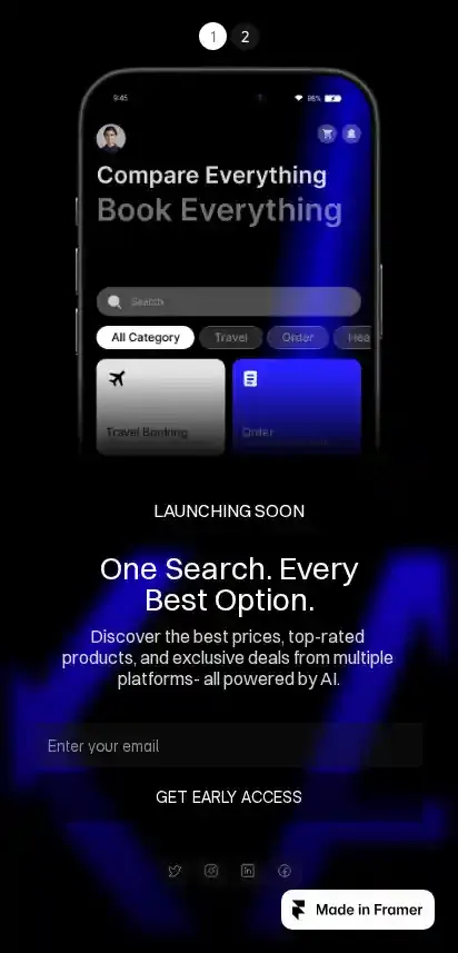 Launchlyy home page on mobile
