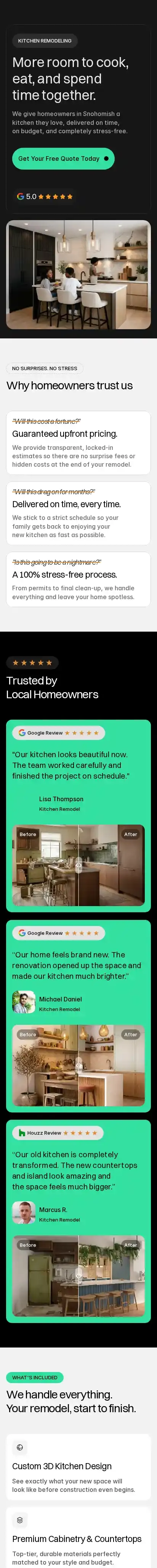 Kitchen ads home page on mobile