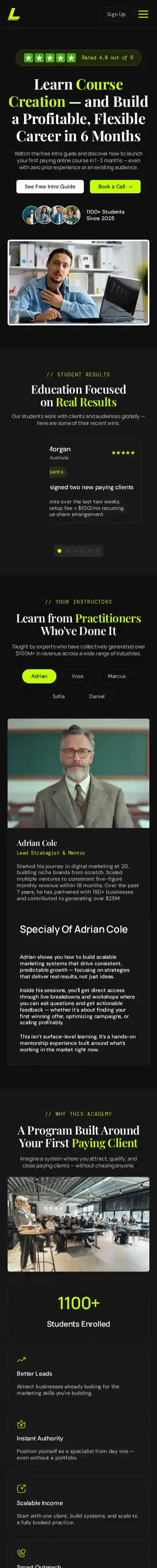 Lectern home page on mobile