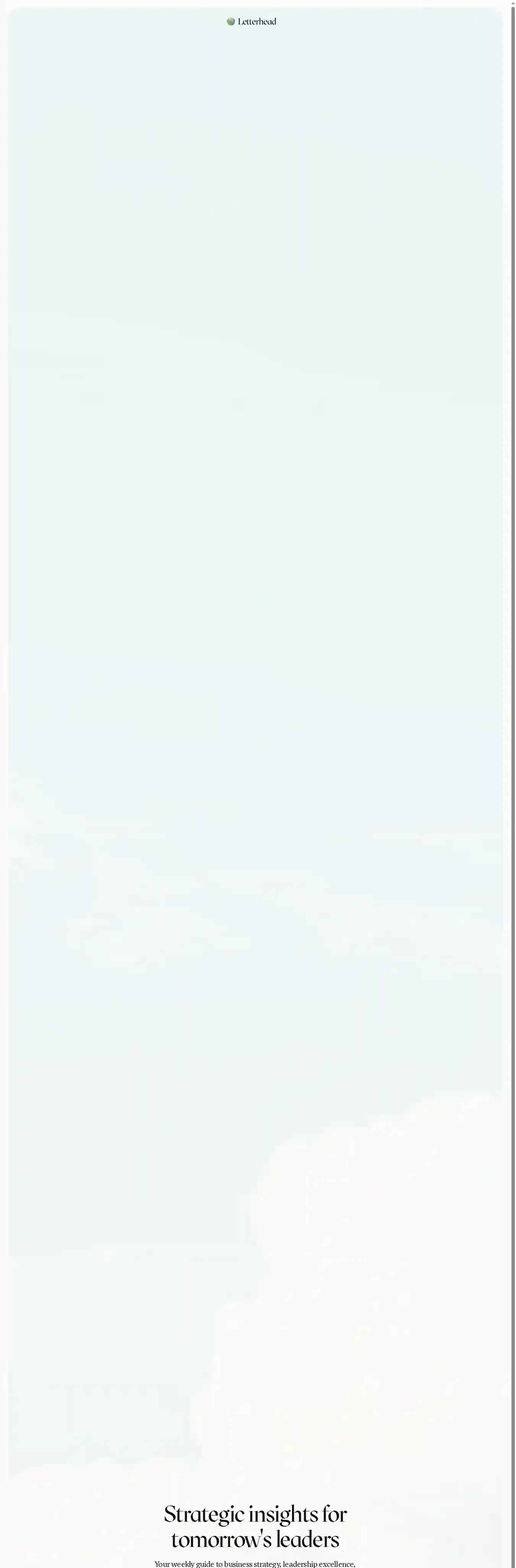Letterhead home page on desktop