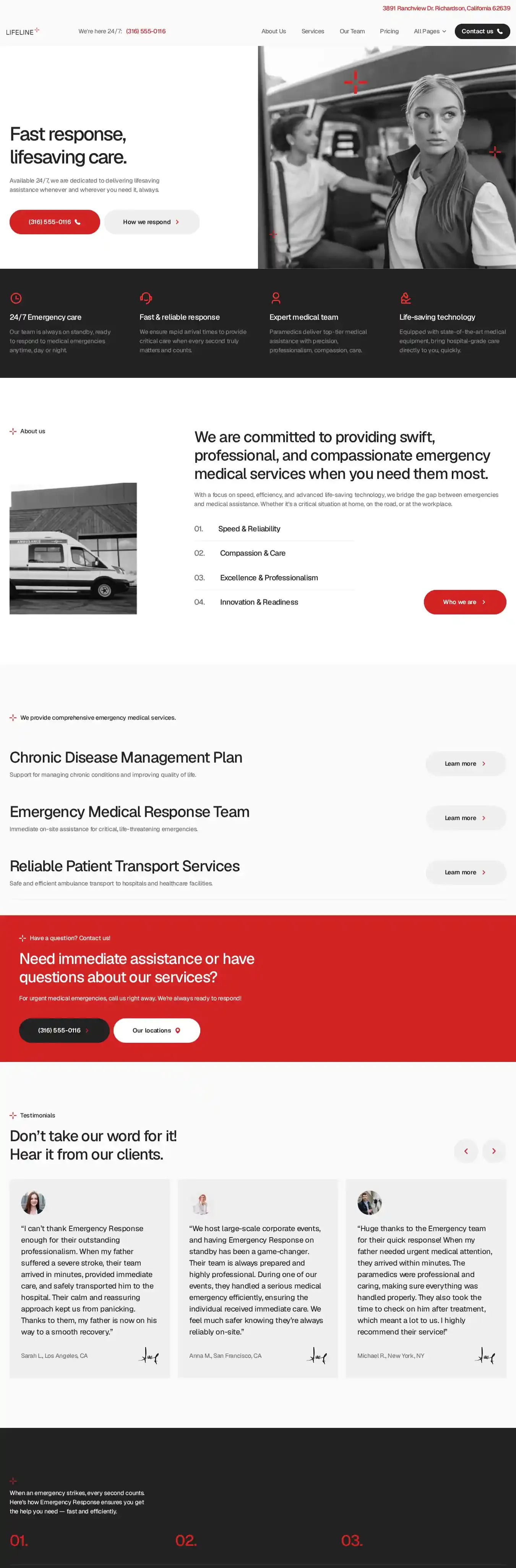 Life Saver home page on desktop