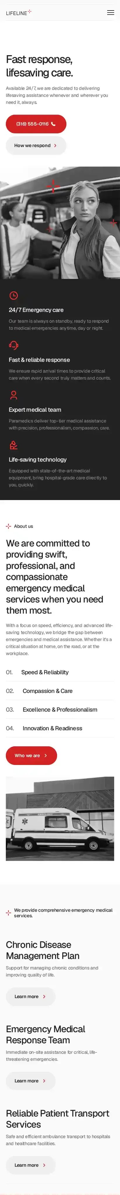 Life Saver home page on mobile