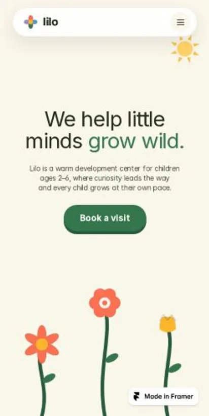 Lilo home page on mobile
