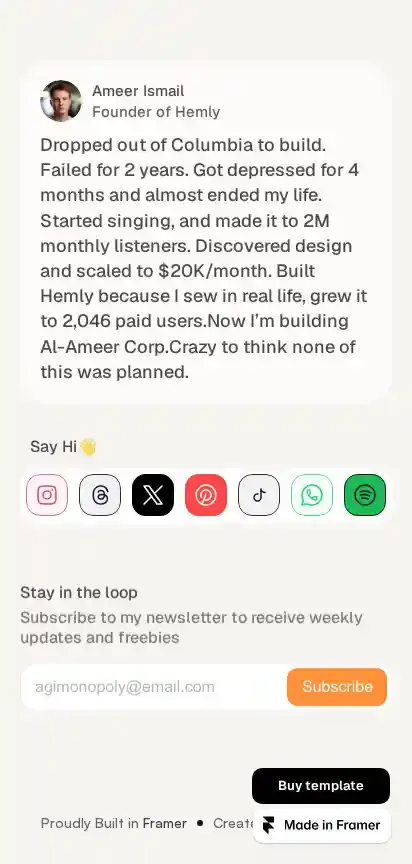 linkfolio home page on mobile