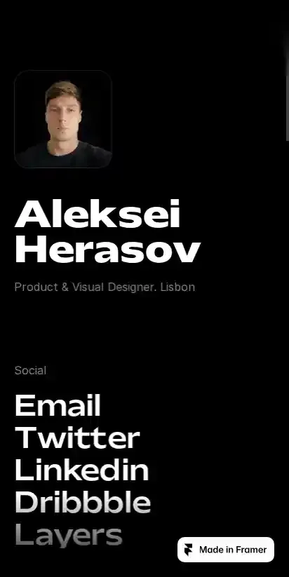 Linkframe home page on mobile