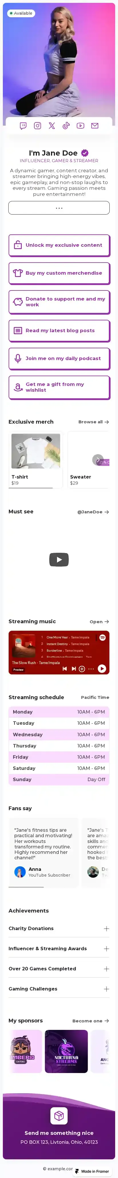 Linksta home page on mobile