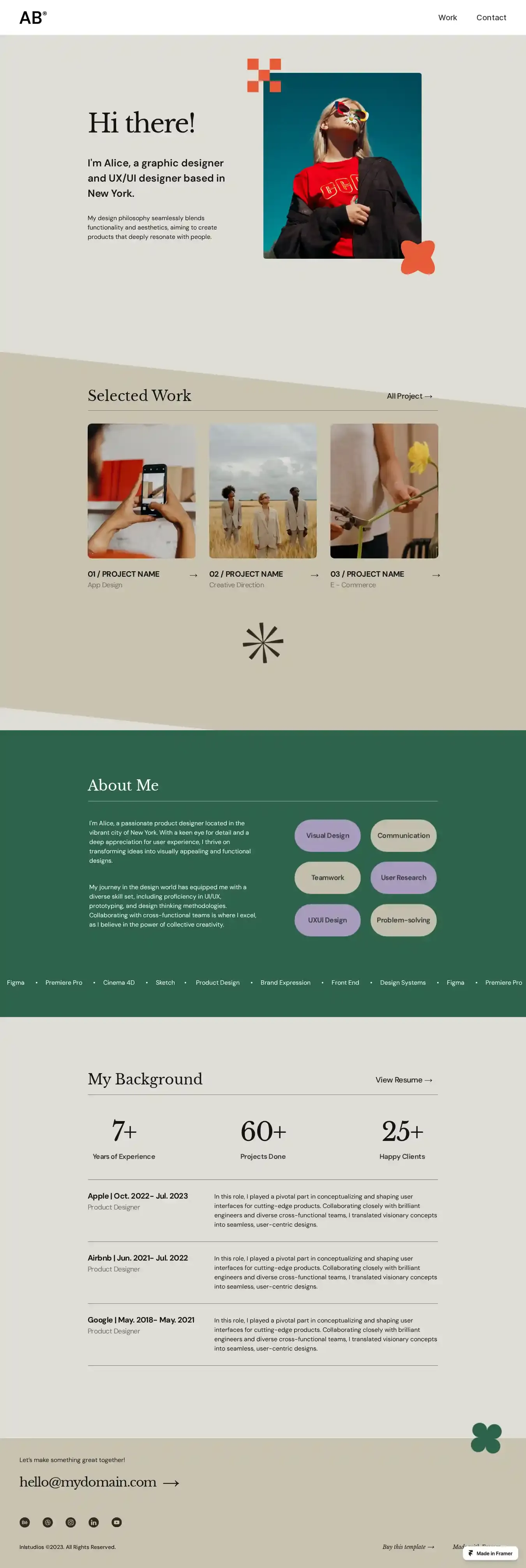 AB Studio home page on desktop