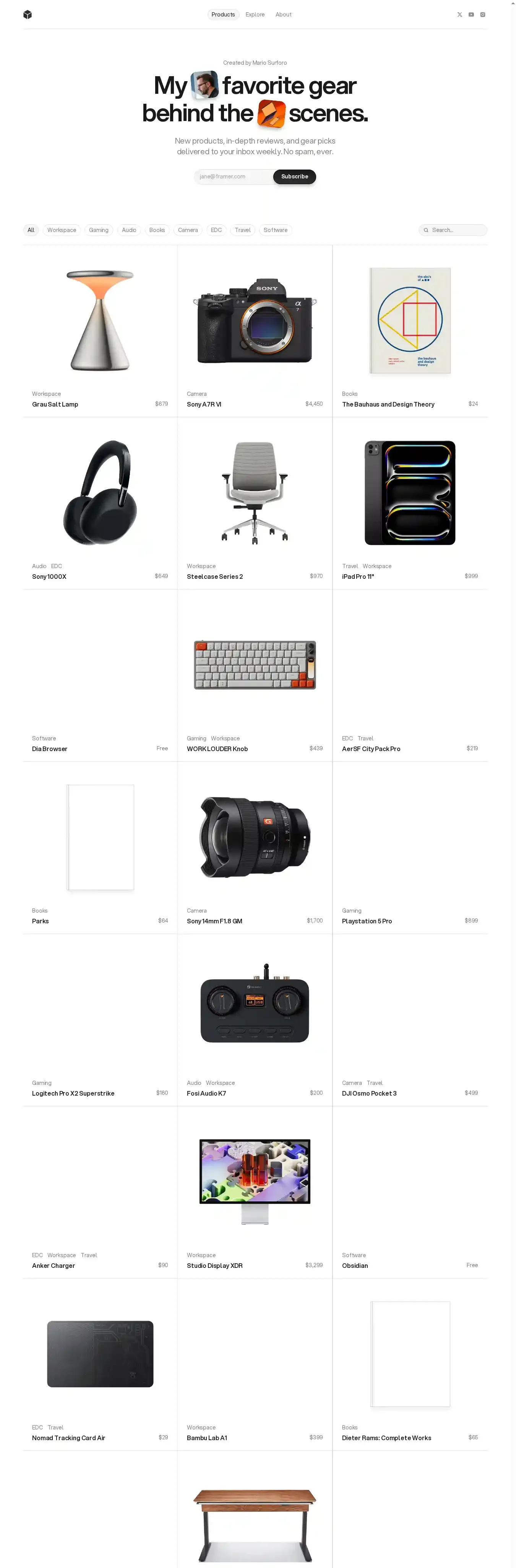 Loadout home page on desktop