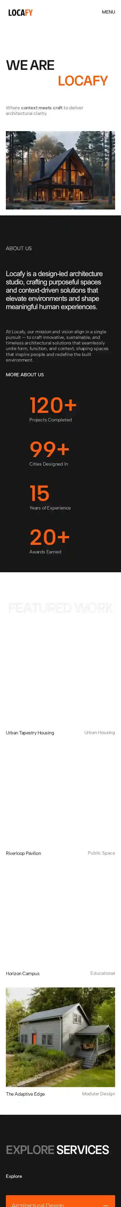 Locafy home page on mobile