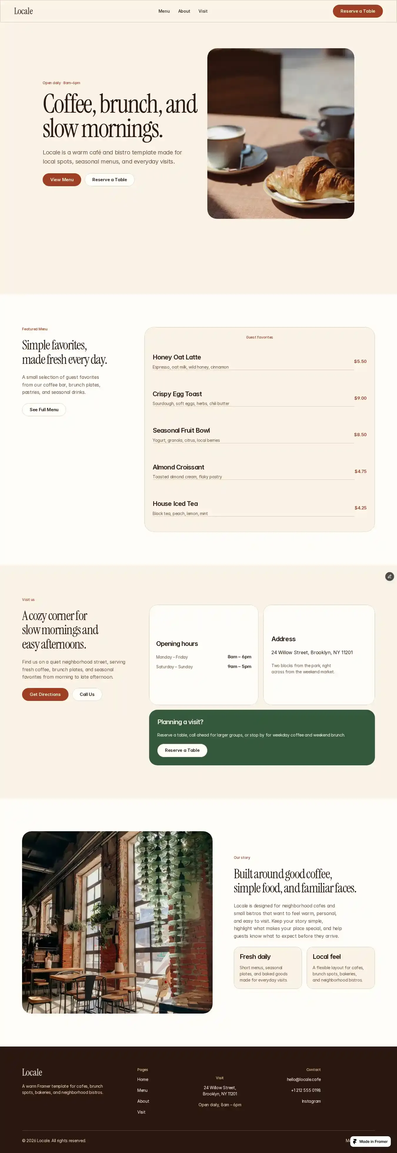 Locale home page on desktop