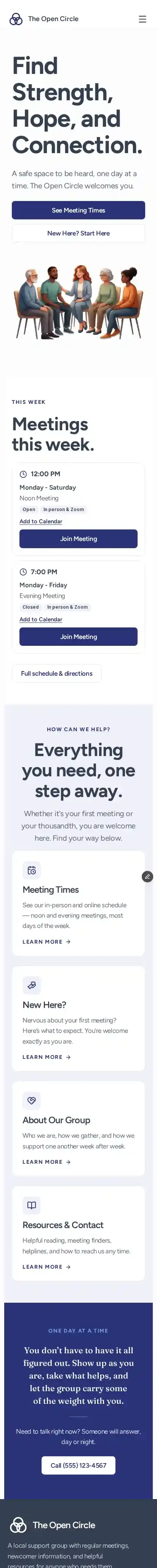 Locally home page on mobile