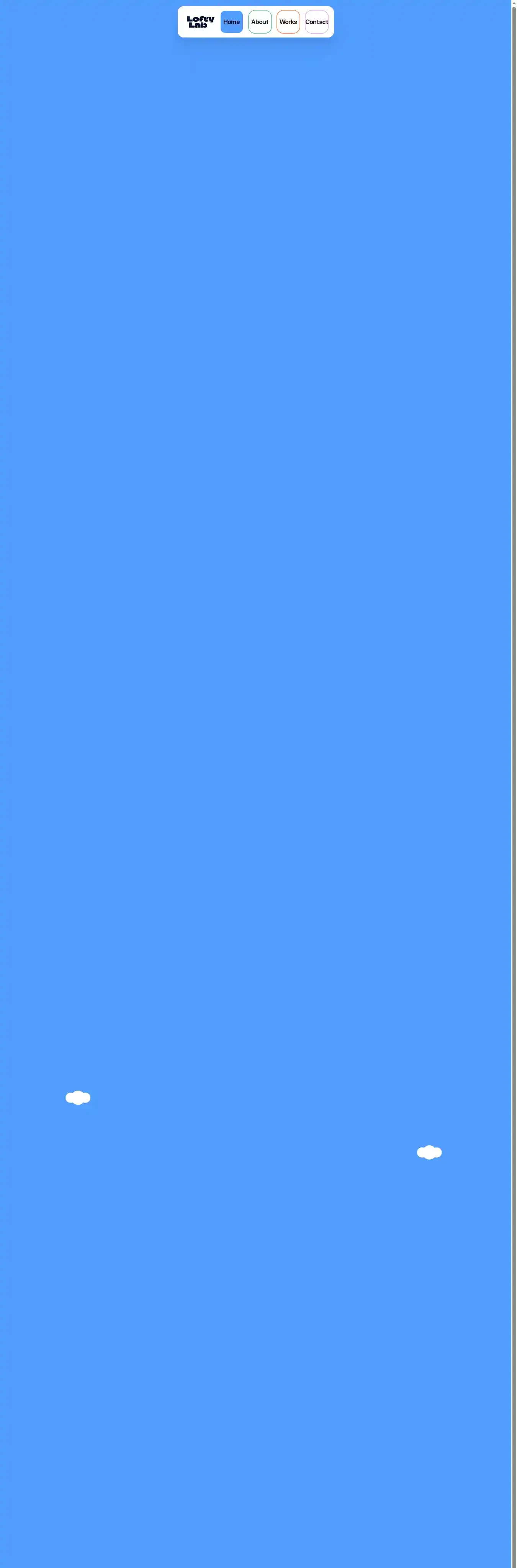 Lofty home page on desktop