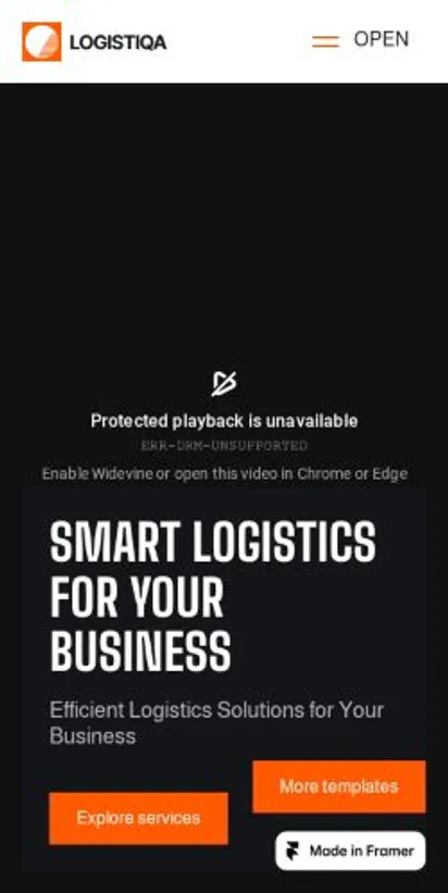 LOGISTIQA home page on mobile