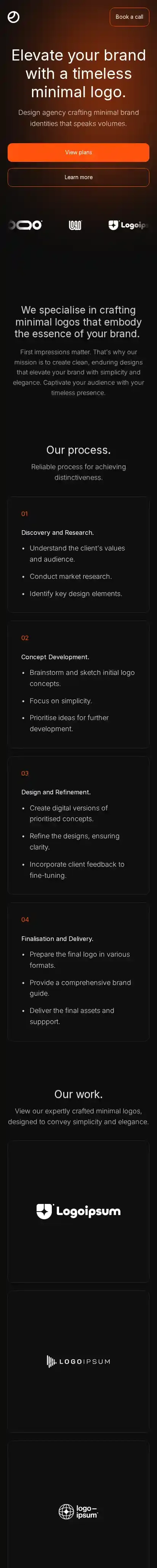 LogoFolio home page on mobile