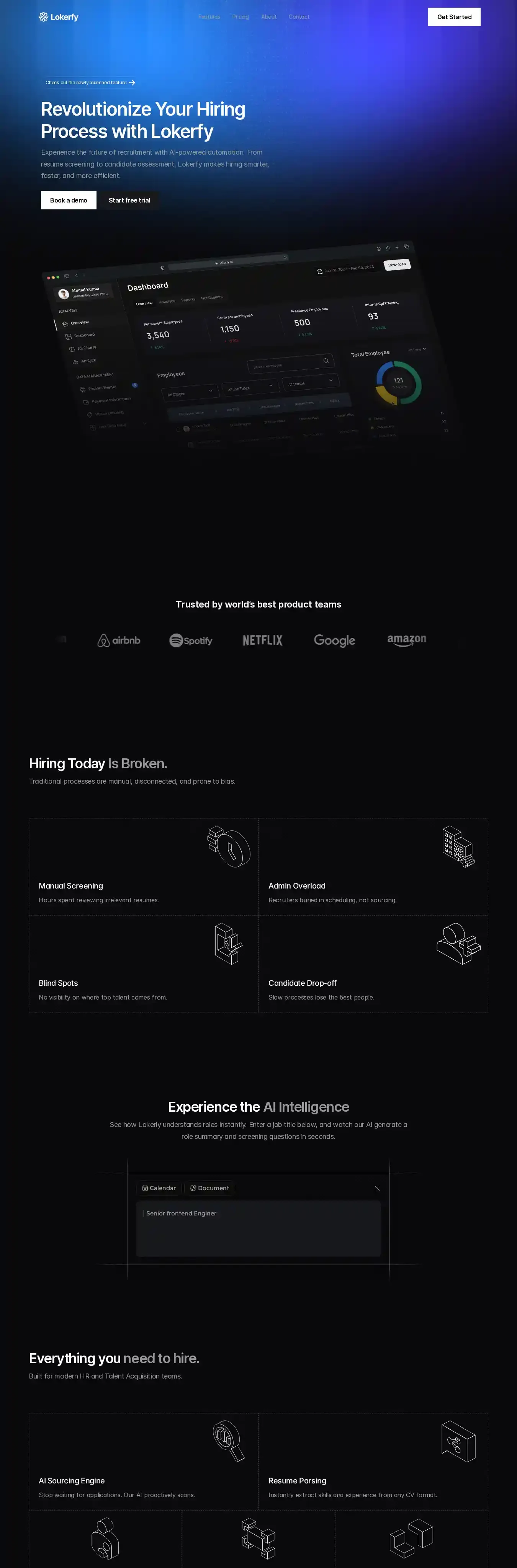 Lokerfy home page on desktop