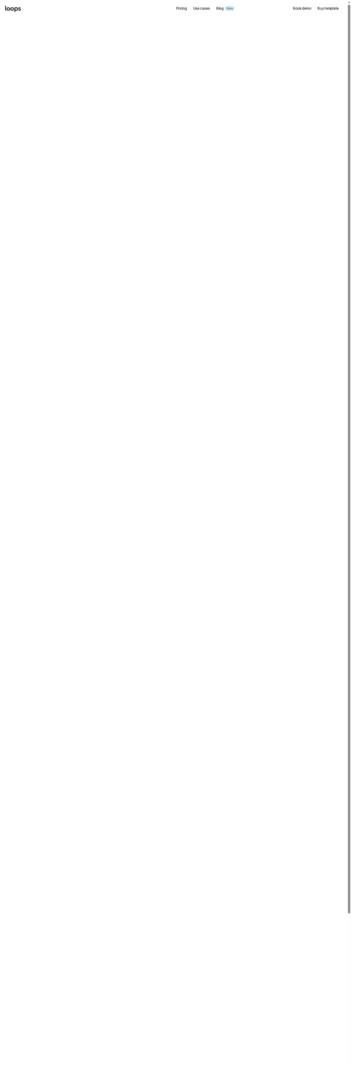 Loops home page on desktop