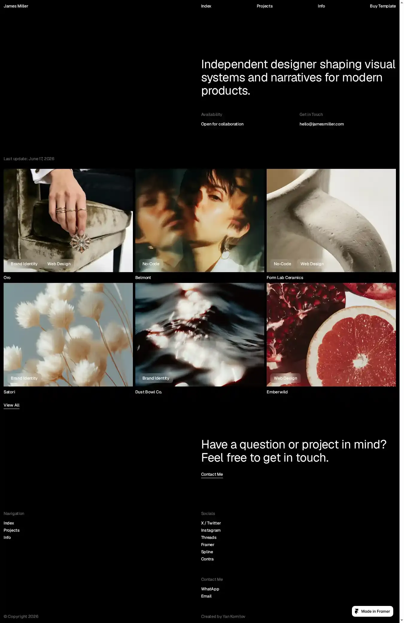 Lorean home page on desktop