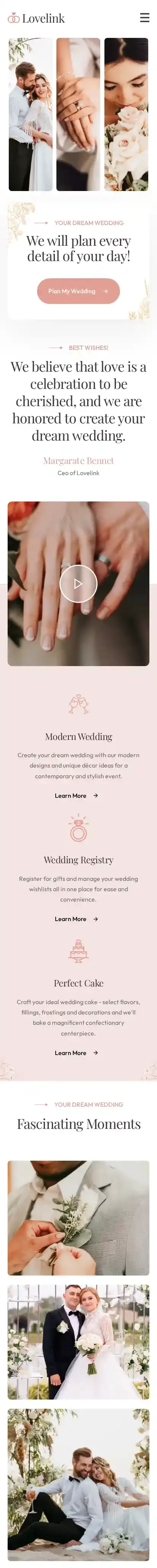 Loveline home page on mobile