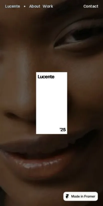 Lucente home page on mobile