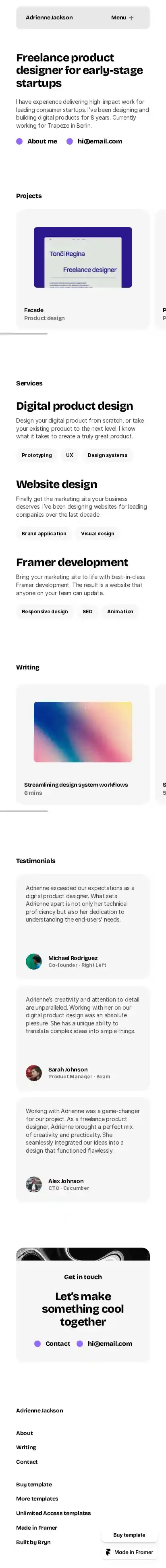 Lucid home page on mobile